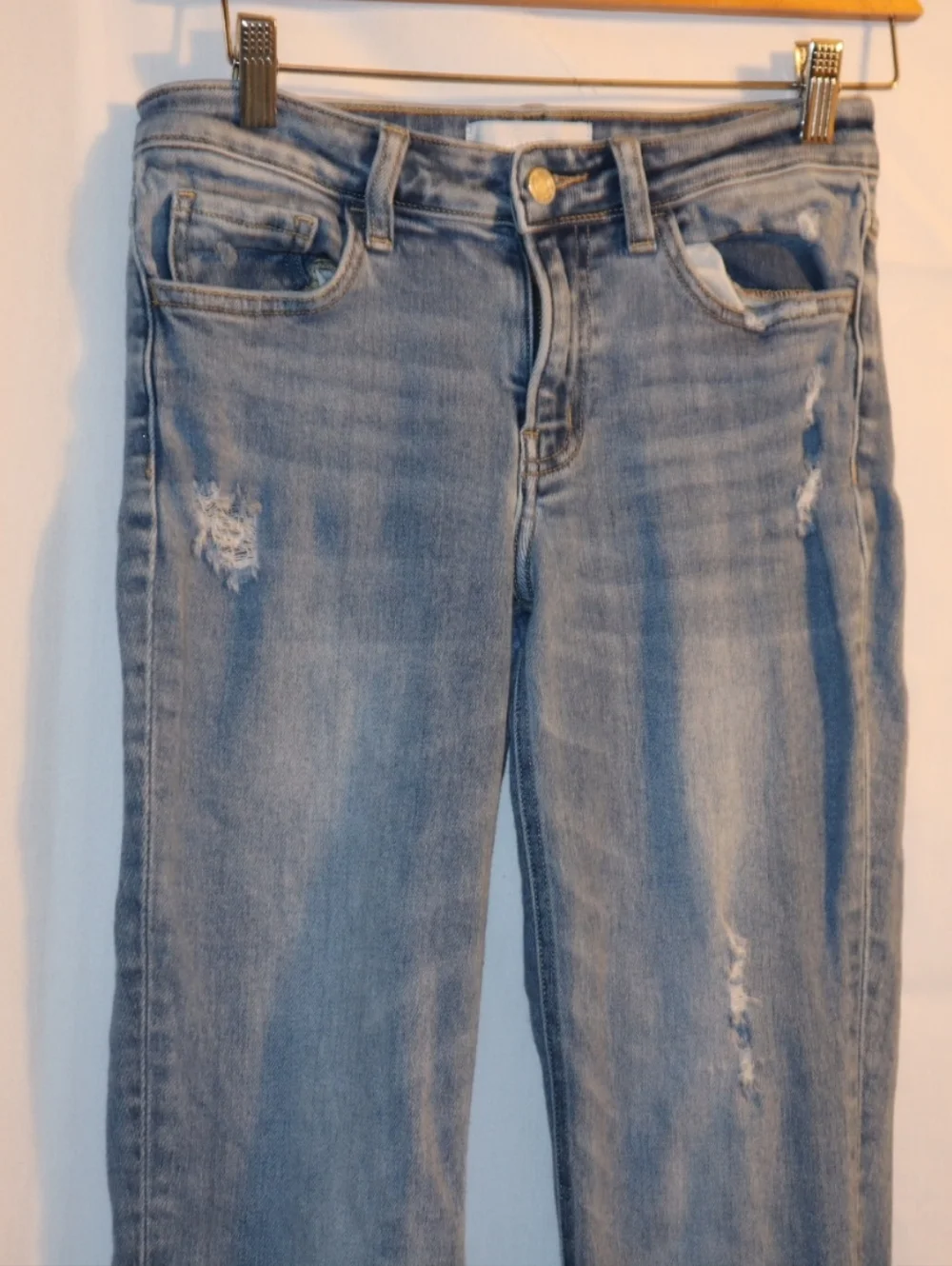 Flying Monkey Vervet Blue Distressed Straight Jeans Size 26